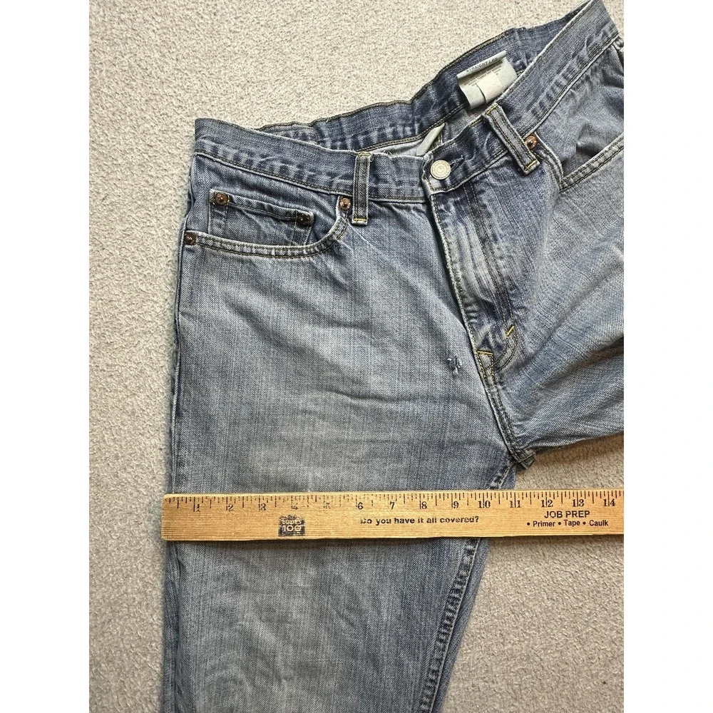 VTG Banana Republic Jeans Mens 32x34(32x32) Light Wash Straight Distressed Denim